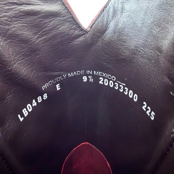 Lane LEXINGTON Womens Cowboy Boots 9.5 Red Western Cowgirl Mid Calf Pointed Toe - Picture 9 of 11